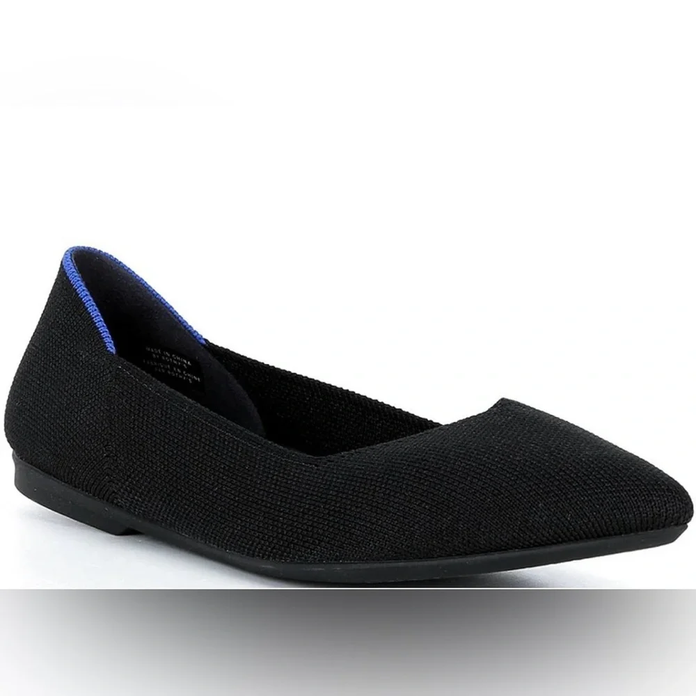 Rothy’s Sz 7.5 Black Washable Pointed Toe Ballerina Flats - Picture 4 of 11